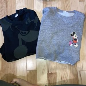 Lot of two Disney cropped women’s crewneck Size M